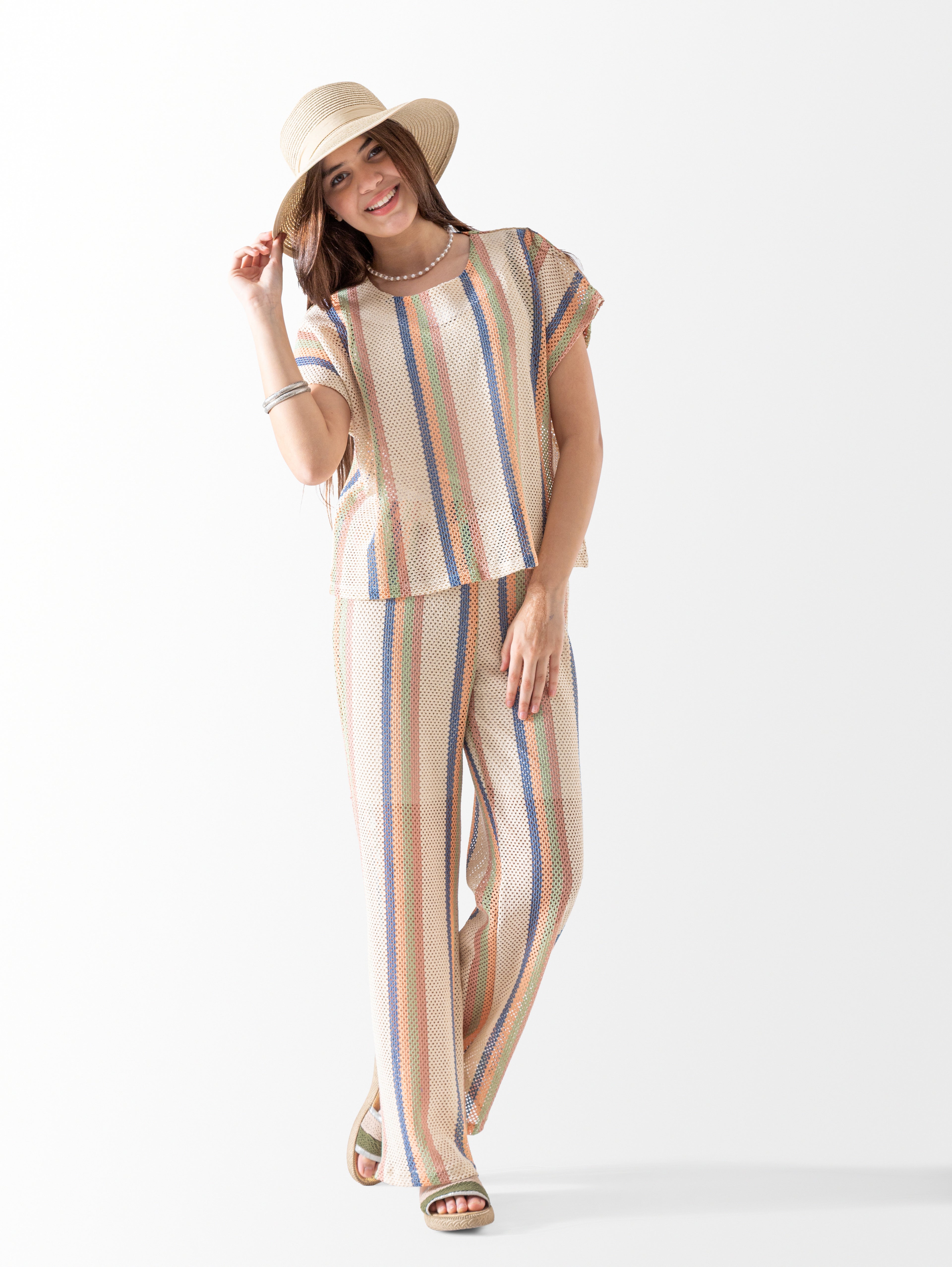 Summer Striped Net Set – Women